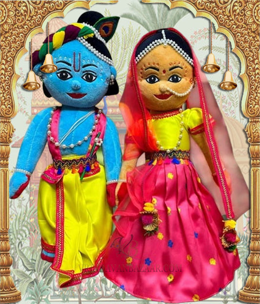 Radha Madhav soft toy; height approx 14.5 inch