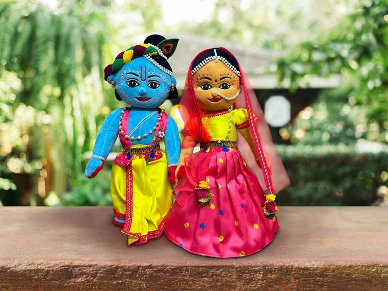 Radha Madhav soft toy; height approx 14.5 inch