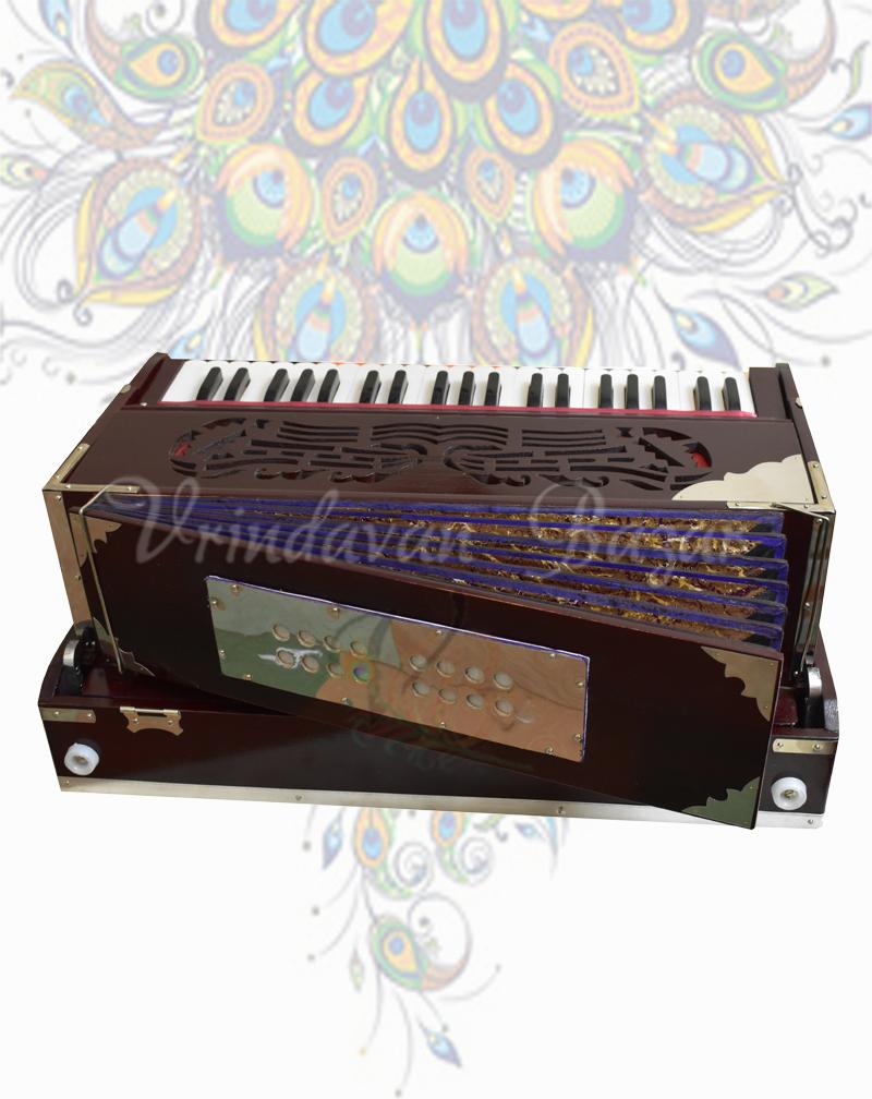 Deluxe Portable Harmonium, Dark Mahogany, 2 Reeds, 3.5 octaves