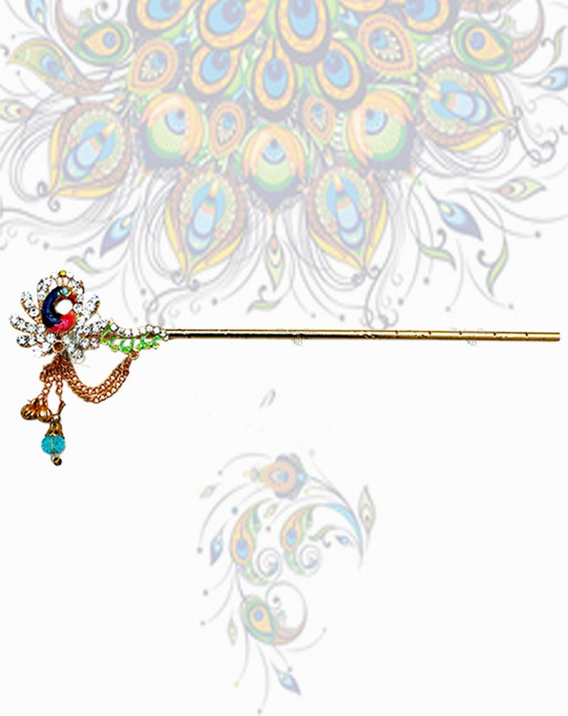 Stone feather peacock flute; ; Flute length- 16 cm