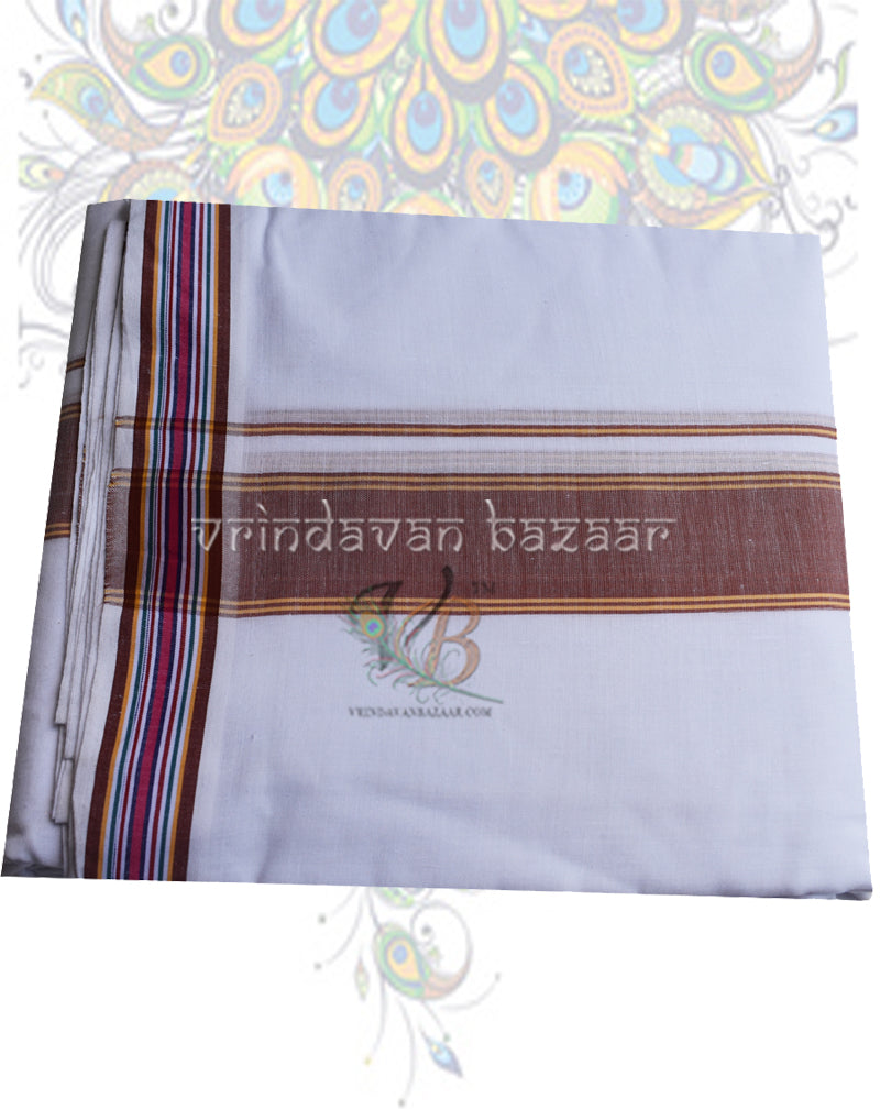 Cotton gents dhoti with broad border