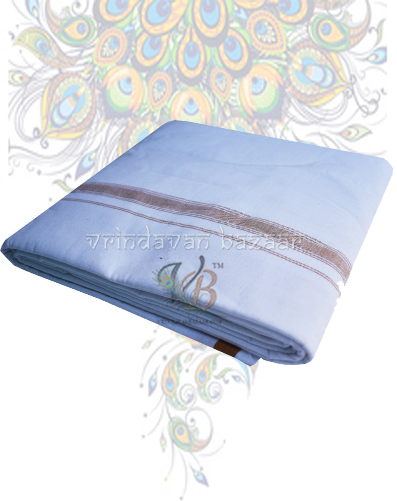 Cotton gents dhoti with thin border