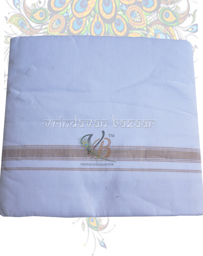 Cotton gents dhoti with thin border