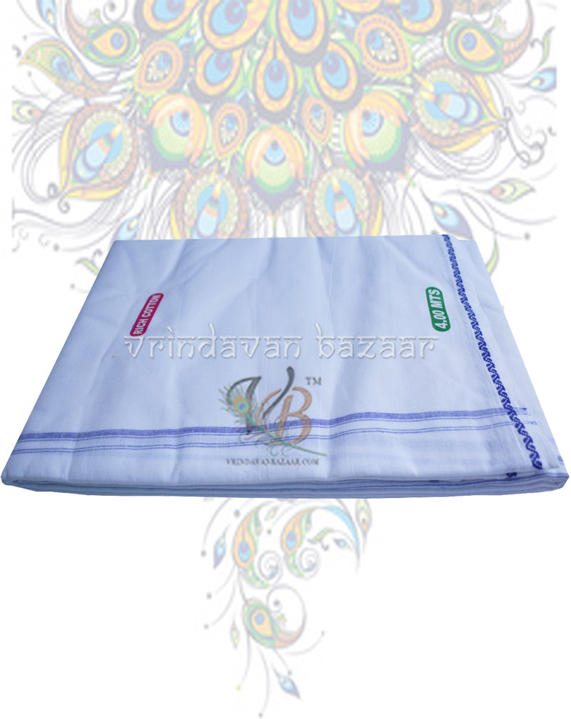 Cotton gents dhoti with thin border