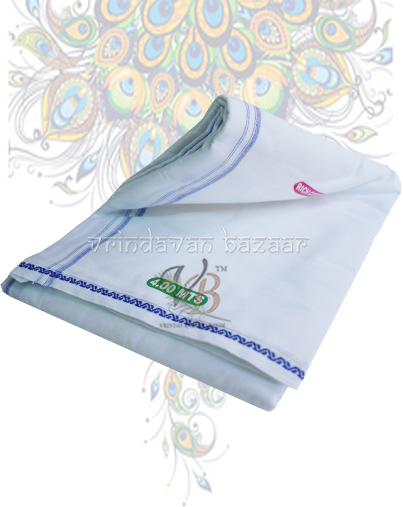 Cotton gents dhoti with thin border