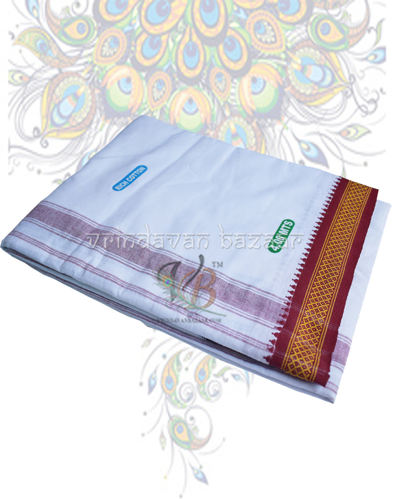 Cotton gents dhoti with broad border