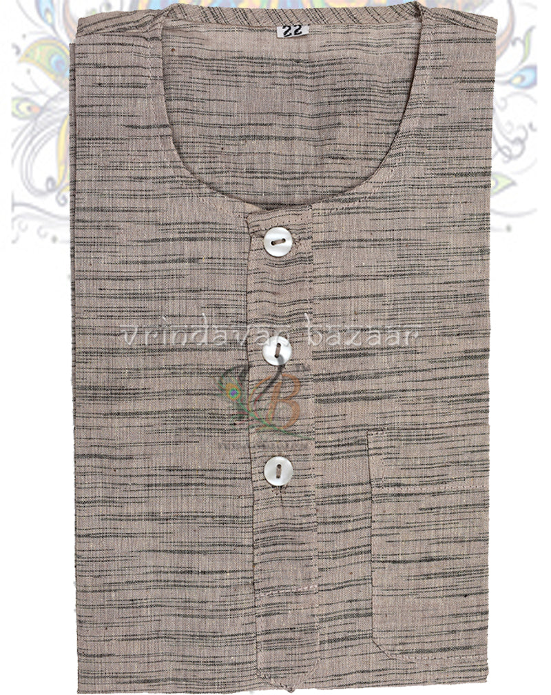 Brown khadi kurta for boys