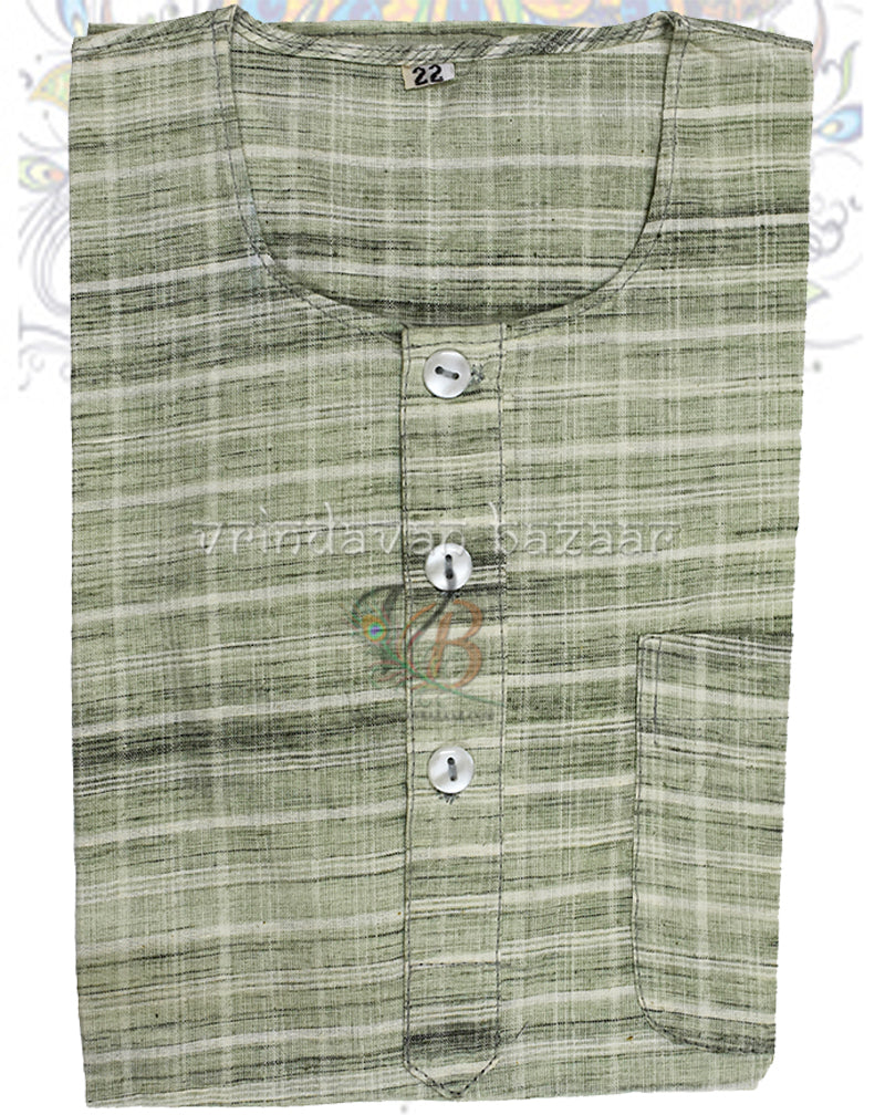 Green Khadi kurta for boys