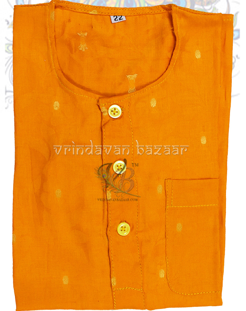 Orange kurta with brocade for boys