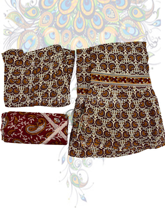 Trendy flower print gopi dress set