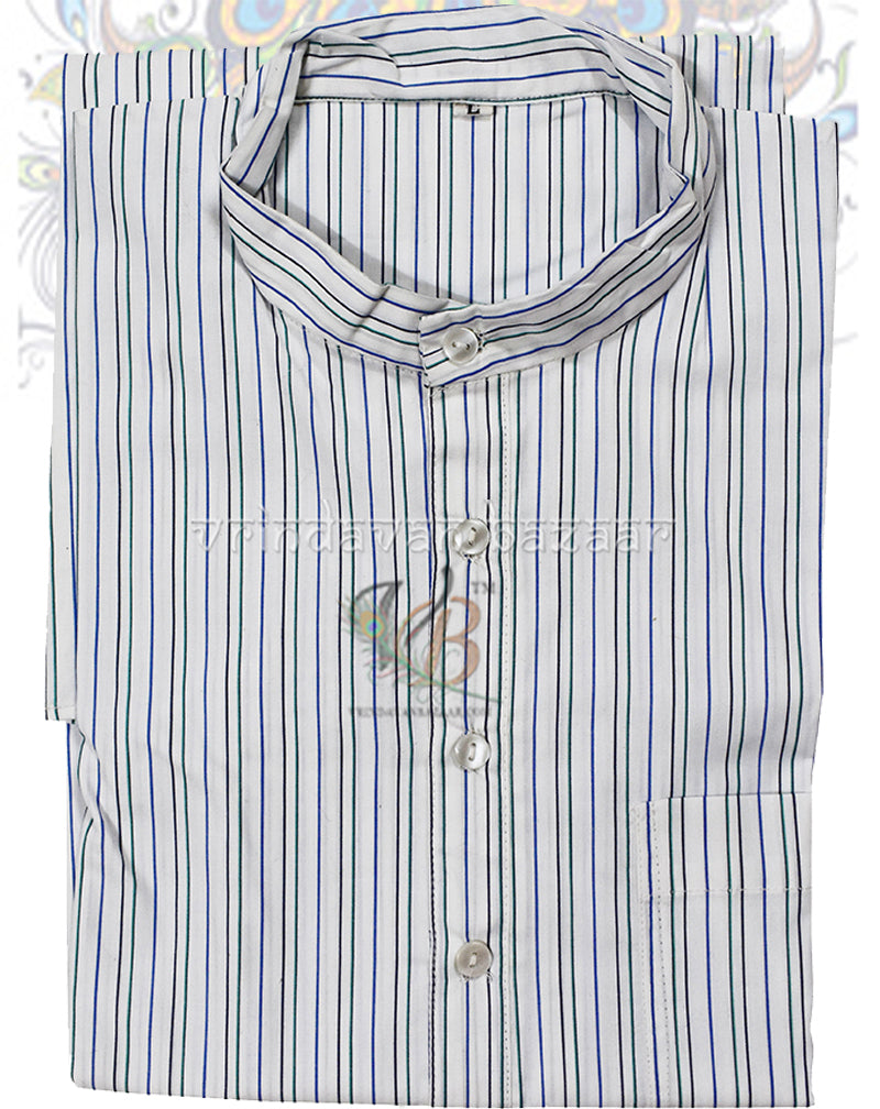 White strips full sleeves kurta
