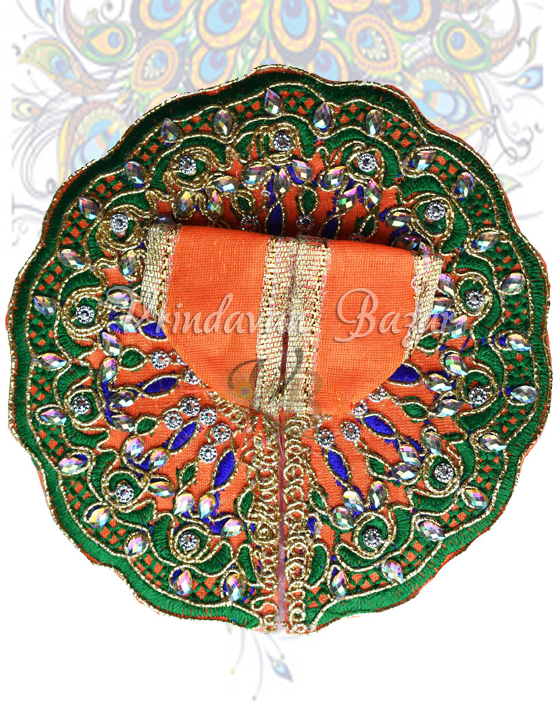 Pink with orange border laddu gopal dress; size 4