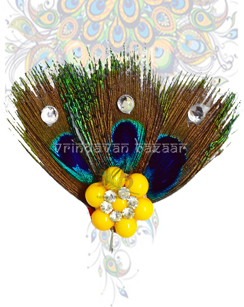 Peacock feather kalangi with beads flower