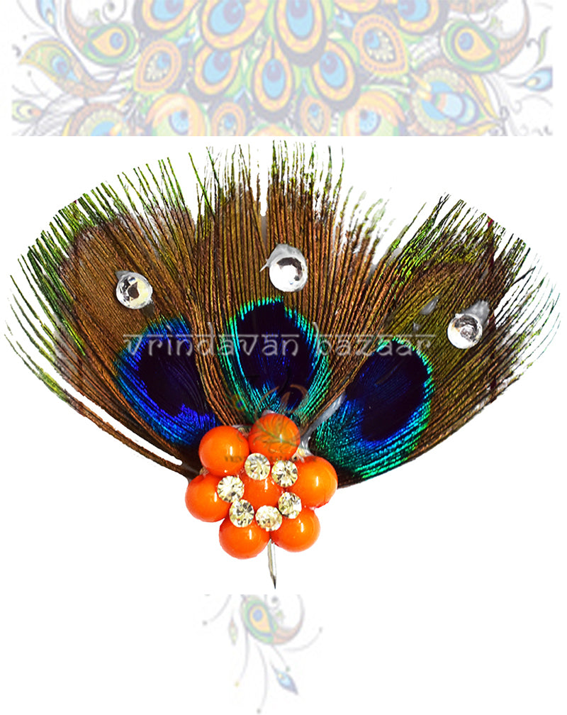 Peacock feather kalangi with beads flower