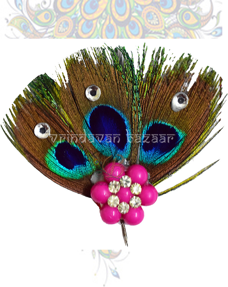 Peacock feather kalangi with beads flower