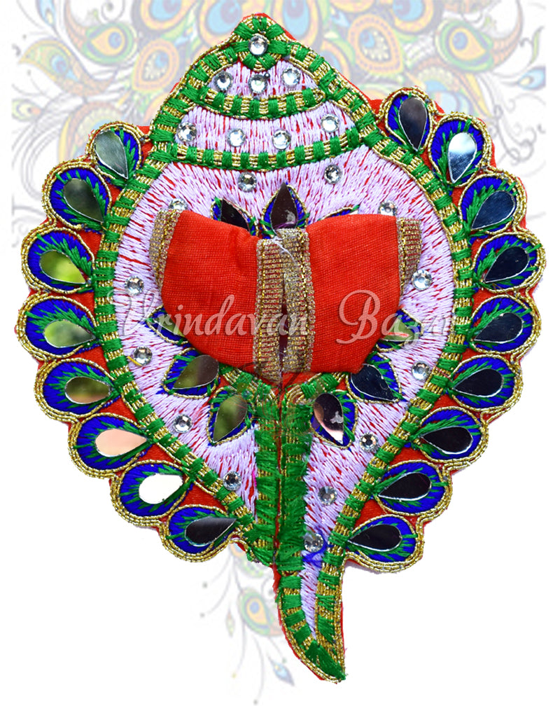 Shank design laddu gopal dress in red; Size 3