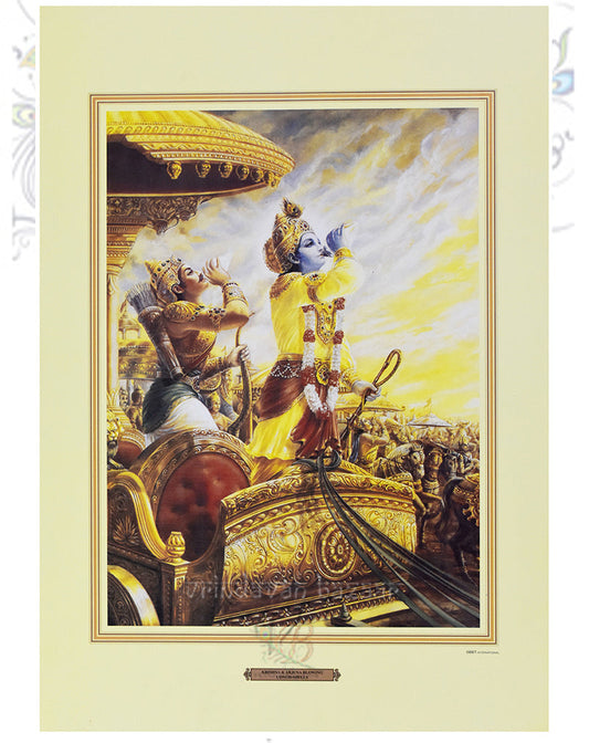 Krishna & Arjuna Blowing Conch Shell_M_14" X 19"