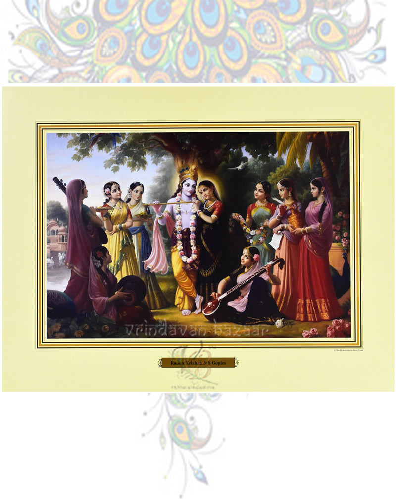 Radha Krishna & 8 Gopies_S_11" X 14"