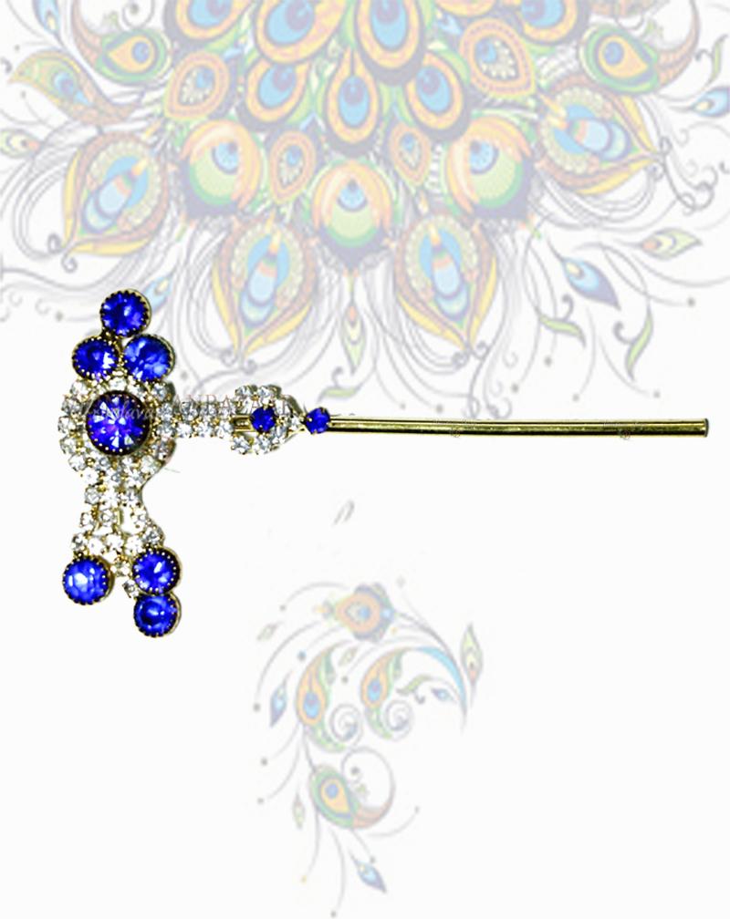 Stone with coloured stones flute; Flute length- 7.5 cm