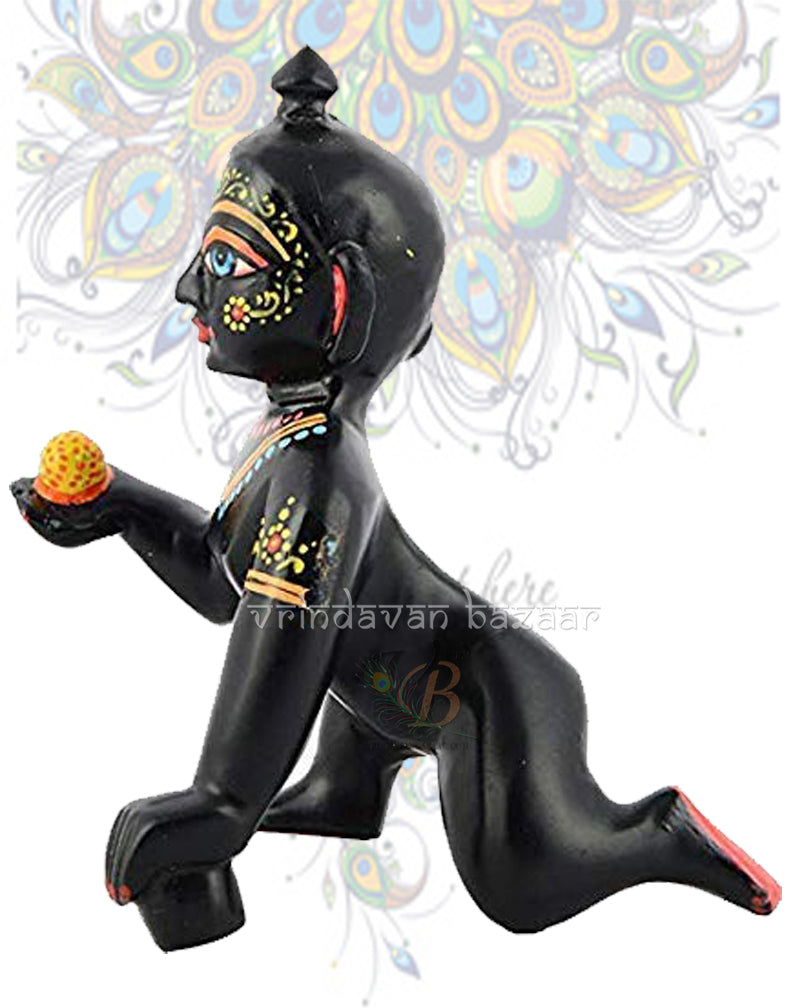 Astha dhatu Black Laddu Gopal /Bal Gopal/ Makhan Chor