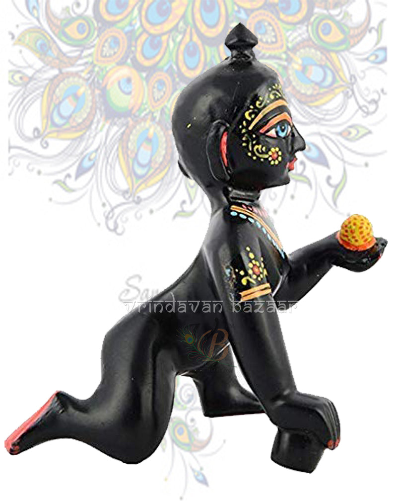 Astha dhatu Black Laddu Gopal /Bal Gopal/ Makhan Chor