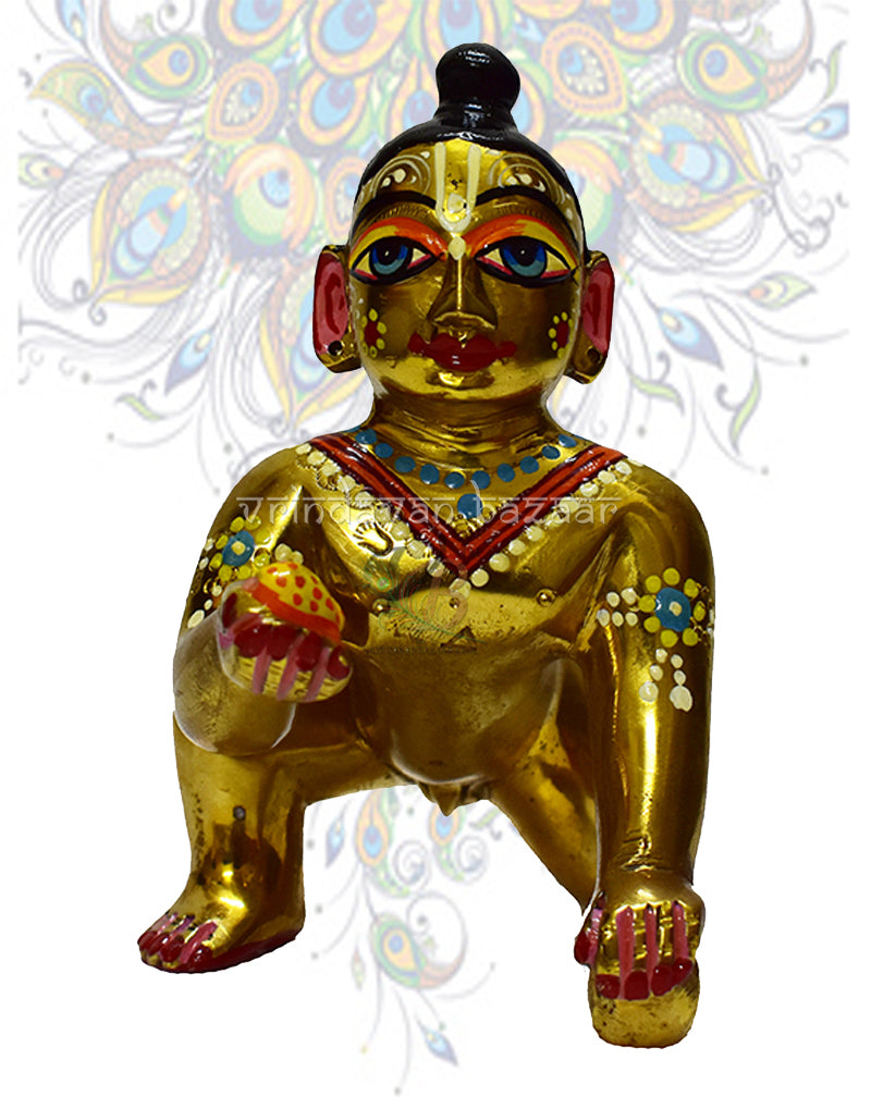 Astha dhatu completely painted Laddu Gopal /Bal Gopal/ Makhan Chor