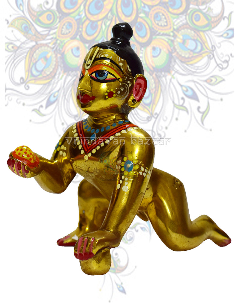 Astha dhatu completely painted Laddu Gopal /Bal Gopal/ Makhan Chor