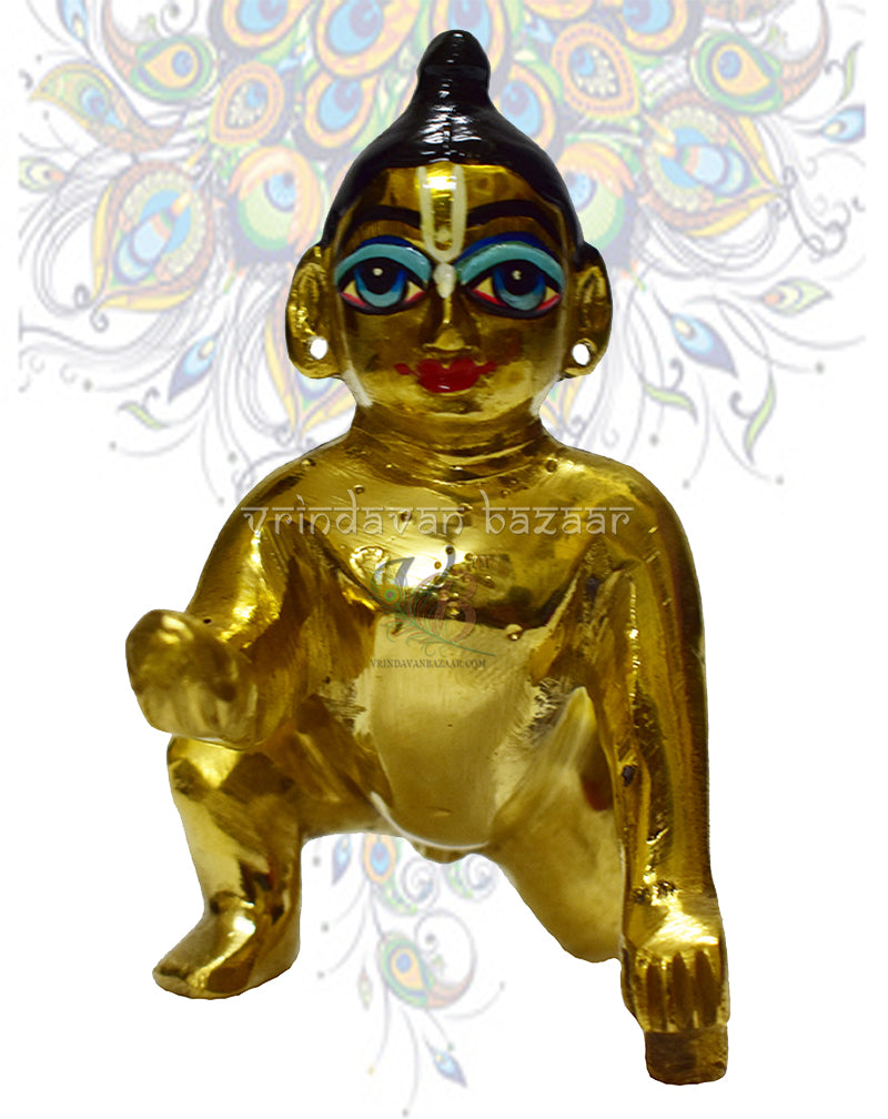 Astha dhatu Semi Painted Laddu Gopal /Bal Gopal/ Makhan Chor