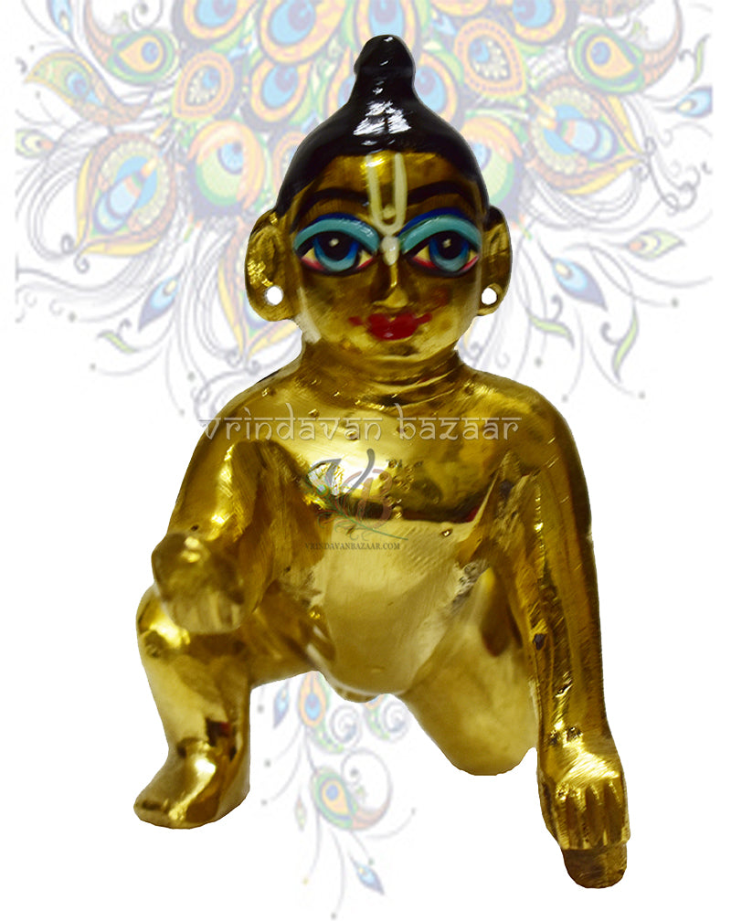 Astha dhatu Semi Painted Laddu Gopal /Bal Gopal/ Makhan Chor