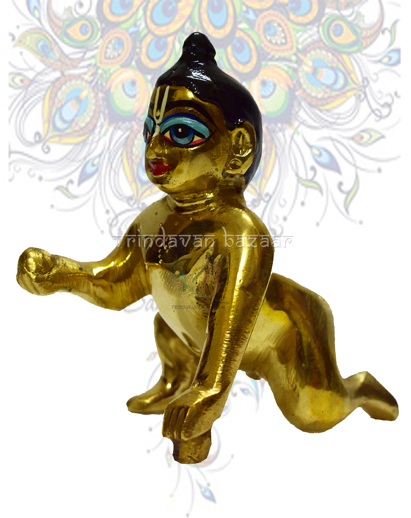 Astha dhatu Semi Painted Laddu Gopal /Bal Gopal/ Makhan Chor