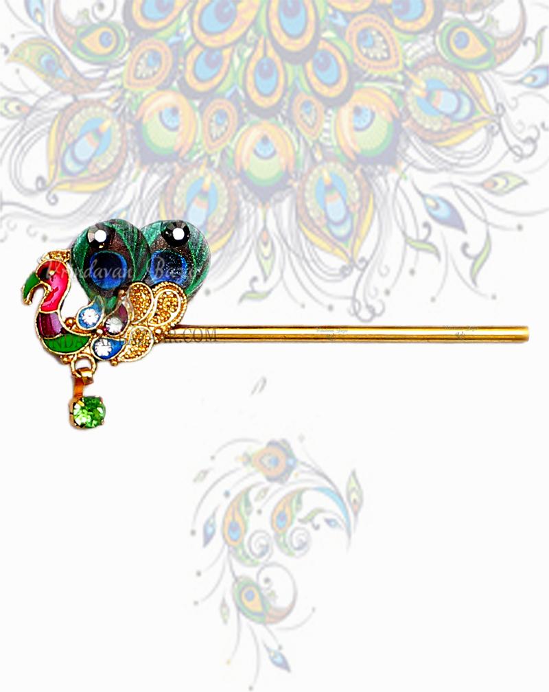 Peacock with paper feather; Flute length- 6 cm