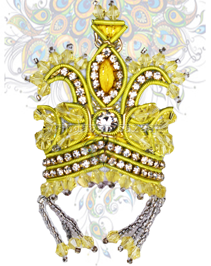 Beautiful beads decorated mukut with mala- size 4