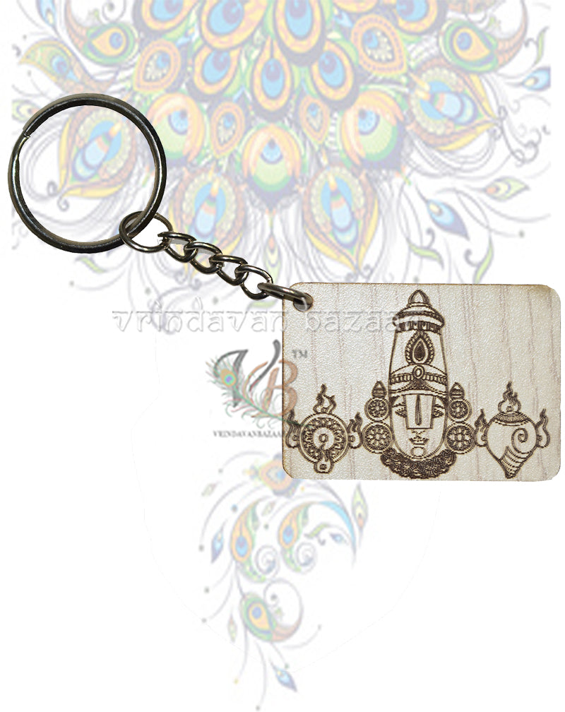 Om Namo Venkateswara key ring (White)