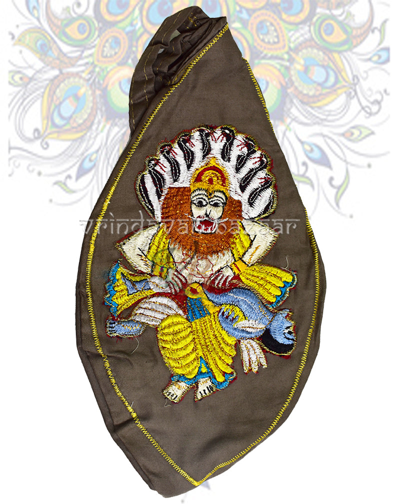 Narasimha with Hiranyakashipu embroidered japa bag