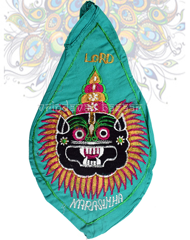 Narasimha with Hiranyakashipu embroidered japa bag