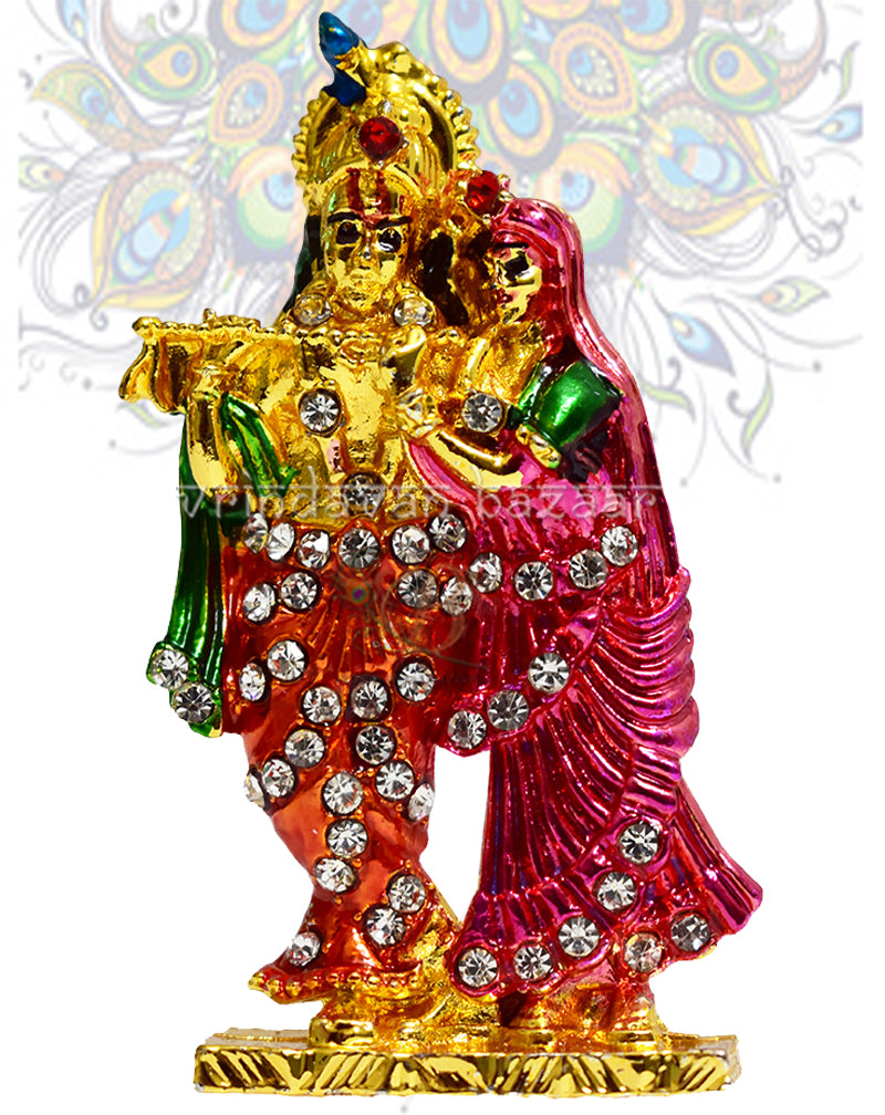 Shri Krishna playing flute with Sri Radha showpiece