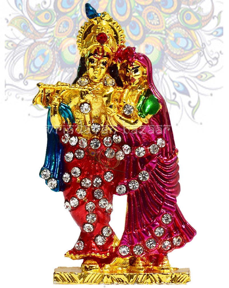 Shri Krishna playing flute with Sri Radha showpiece