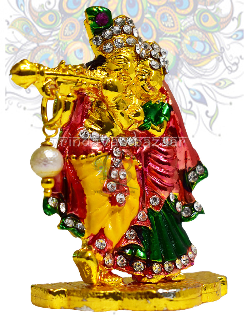Radha Krishna with small moti on flute showpiece