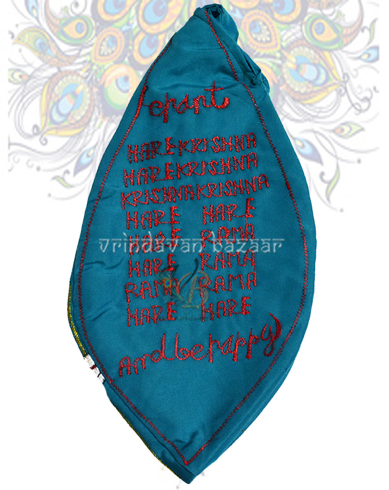 Graceful Krishna Radha embroidered japa bag