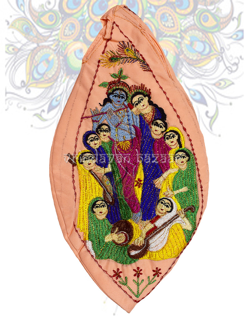 Divine radha krishna with astha sakhi japa bag