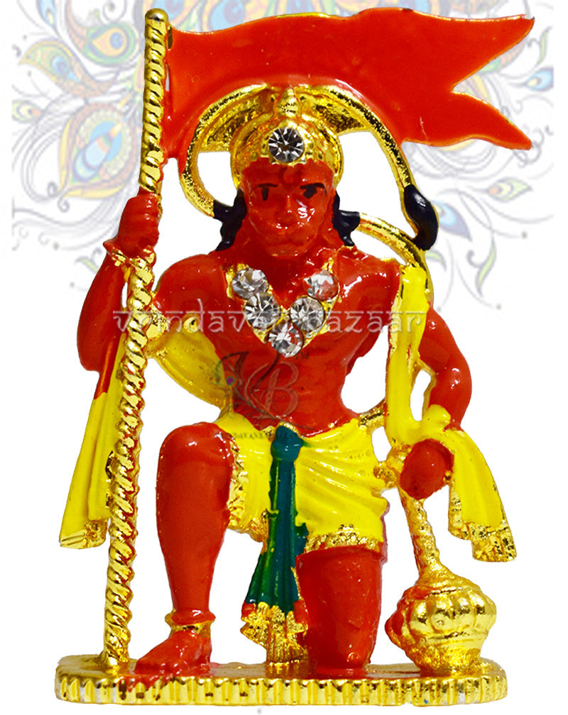 The Mighty Hanuman holding the flag showpiece