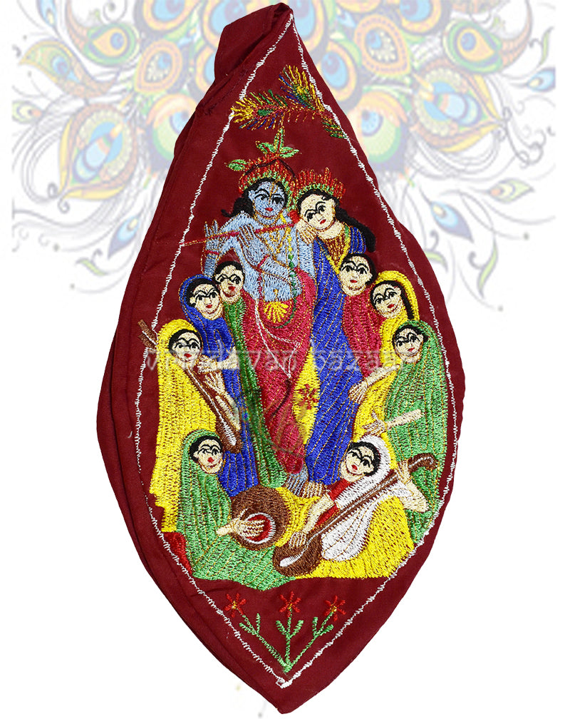 Divine radha krishna with astha sakhi japa bag