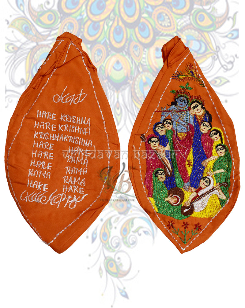Divine radha krishna with astha sakhi japa bag