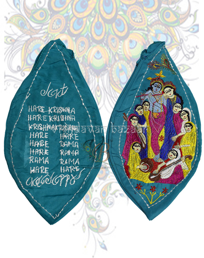 Divine radha krishna with astha sakhi japa bag