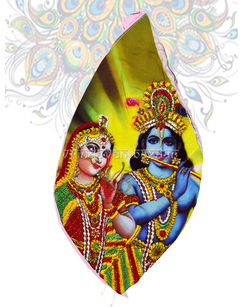 Shri Radha Krishna digital print japa bag