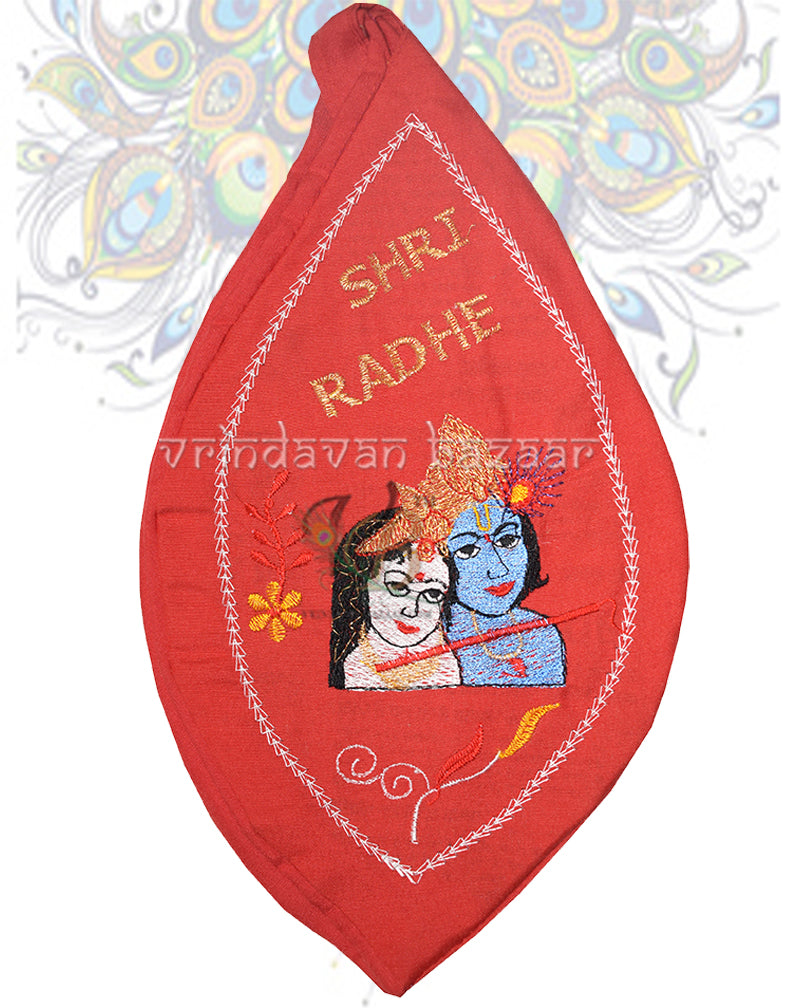Sri Radha rani Shri Krishna embroidered japa bag