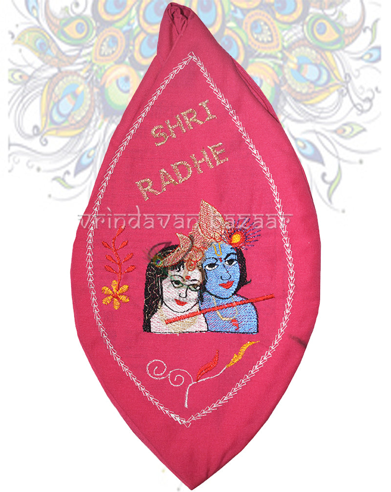 Sri Radha rani Shri Krishna embroidered japa bag