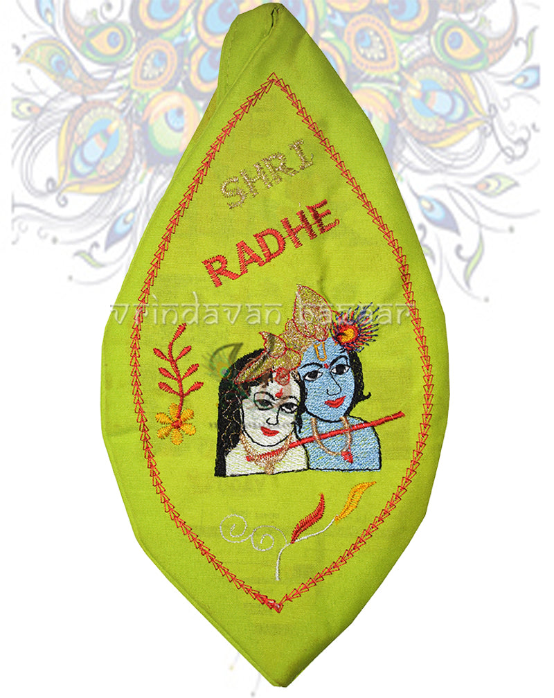 Sri Radha rani Shri Krishna embroidered japa bag