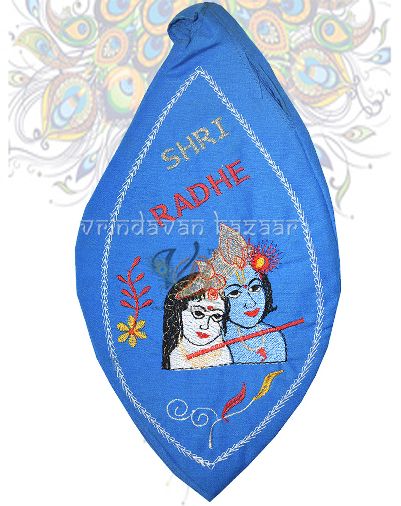 Sri Radha rani Shri Krishna embroidered japa bag