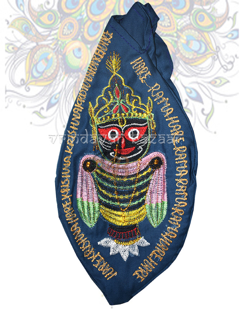 Shri Jagannath embroidered japa bag- Light Green